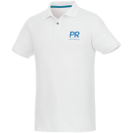 Polo en coton biologique et polyester recyclé 220 g/m² Elevate NXT couleur blanc vue impression sérigraphique