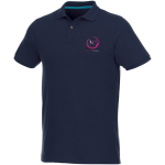 Polos en coton biologique et polyester recyclé 220 g/m² Elevate NXT couleur bleu marine vue impression sérigraphique
