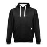 Sweat avec poche kangourou en coton et polyester 320 g/m² THC Moscow couleur blanc/noir