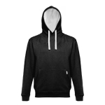 Sweat avec poche kangourou en coton et polyester 320 g/m² THC Moscow couleur blanc/noir quatrième vue