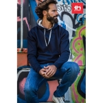 Sweat avec poche kangourou en coton et polyester 320 g/m² THC Moscow couleur bleu marine vue image ambiance