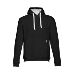 Sweat avec poche kangourou en coton et polyester 320 g/m² THC Moscow couleur noir/gris première vue
