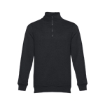Sweats avec fermeture ¼ en coton et polyester 320 g/m² THC Budapest couleur noir première vue