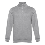 Sweats avec fermeture ¼ en coton et polyester 320 g/m² THC Budapest couleur gris