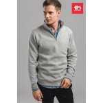 Sweats avec fermeture ¼ en coton et polyester 320 g/m² THC Budapest couleur gris