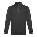 Sweats avec fermeture ¼ en coton et polyester 320 g/m² THC Budapest couleur gris graphite