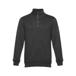 Sweats avec fermeture ¼ en coton et polyester 320 g/m² THC Budapest couleur gris graphite première vue