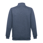 Sweats avec fermeture ¼ en coton et polyester 320 g/m² THC Budapest couleur bleu chiné