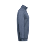 Sweats avec fermeture ¼ en coton et polyester 320 g/m² THC Budapest couleur bleu chiné troisième vue