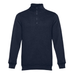 Sweats avec fermeture ¼ en coton et polyester 320 g/m² THC Budapest couleur bleu marine