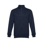 Sweats avec fermeture ¼ en coton et polyester 320 g/m² THC Budapest couleur bleu marine première vue