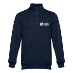 Sweats avec fermeture ¼ en coton et polyester 320 g/m² THC Budapest avec zone d'impression