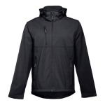 Vestes softshell à capuche en polyester 280 g/m² THC Zagreb couleur noir