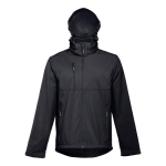Vestes softshell à capuche en polyester 280 g/m² THC Zagreb couleur noir