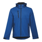 Vestes softshell à capuche en polyester 280 g/m² THC Zagreb couleur bleu
