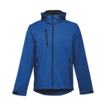 Vestes softshell à capuche en polyester 280 g/m² THC Zagreb couleur bleu première vue