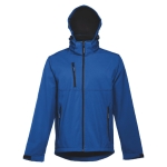 Vestes softshell à capuche en polyester 280 g/m² THC Zagreb couleur bleu quatrième vue