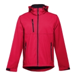 Vestes softshell à capuche en polyester 280 g/m² THC Zagreb couleur rouge