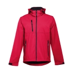Vestes softshell à capuche en polyester 280 g/m² THC Zagreb couleur rouge première vue