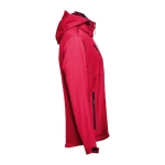 Vestes softshell à capuche en polyester 280 g/m² THC Zagreb couleur rouge troisième vue