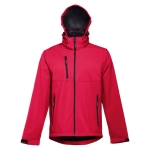 Vestes softshell à capuche en polyester 280 g/m² THC Zagreb couleur rouge quatrième vue