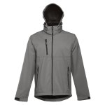 Vestes softshell à capuche en polyester 280 g/m² THC Zagreb couleur gris quatrième vue