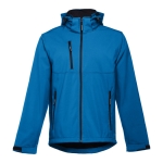 Vestes softshell à capuche en polyester 280 g/m² THC Zagreb couleur cyan