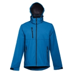 Vestes softshell à capuche en polyester 280 g/m² THC Zagreb couleur cyan quatrième vue