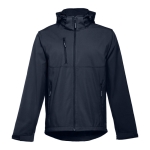 Vestes softshell à capuche en polyester 280 g/m² THC Zagreb couleur bleu marine