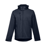 Vestes softshell à capuche en polyester 280 g/m² THC Zagreb couleur bleu marine première vue