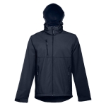 Vestes softshell à capuche en polyester 280 g/m² THC Zagreb couleur bleu marine quatrième vue