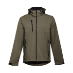 Vestes softshell à capuche en polyester 280 g/m² THC Zagreb couleur vert militaire première vue