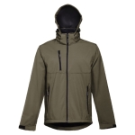 Vestes softshell à capuche en polyester 280 g/m² THC Zagreb couleur vert militaire quatrième vue