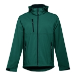 Vestes softshell à capuche en polyester 280 g/m² THC Zagreb couleur vert foncé