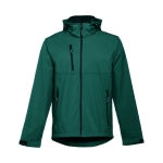 Vestes softshell à capuche en polyester 280 g/m² THC Zagreb couleur vert foncé première vue