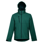 Vestes softshell à capuche en polyester 280 g/m² THC Zagreb couleur vert foncé quatrième vue