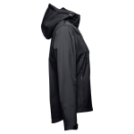 Vestes softshell à capuche femmes en polyester 280 g/m² THC Zagreb couleur noir