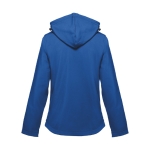 Vestes softshell à capuche femmes en polyester 280 g/m² THC Zagreb couleur bleu deuxième vue
