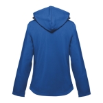 Vestes softshell à capuche femmes en polyester 280 g/m² THC Zagreb couleur bleu