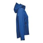 Vestes softshell à capuche femmes en polyester 280 g/m² THC Zagreb couleur bleu troisième vue