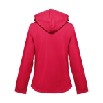 Vestes softshell à capuche femmes en polyester 280 g/m² THC Zagreb couleur rouge deuxième vue