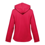 Vestes softshell à capuche femmes en polyester 280 g/m² THC Zagreb couleur rouge