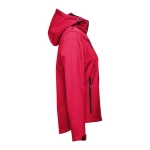 Vestes softshell à capuche femmes en polyester 280 g/m² THC Zagreb couleur rouge troisième vue