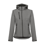 Vestes softshell à capuche femmes en polyester 280 g/m² THC Zagreb couleur gris première vue