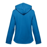 Vestes softshell à capuche femmes en polyester 280 g/m² THC Zagreb couleur cyan
