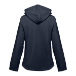 Vestes softshell à capuche femmes en polyester 280 g/m² THC Zagreb couleur bleu marine