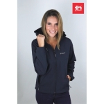 Vestes softshell à capuche femmes en polyester 280 g/m² THC Zagreb couleur bleu marine vue image ambiance