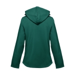 Vestes softshell à capuche femmes en polyester 280 g/m² THC Zagreb couleur vert foncé deuxième vue