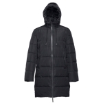 Parkas doudounes publicitaires unisexes en polyester THC Brussels couleur noir