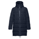 Parkas doudounes publicitaires unisexes en polyester THC Brussels couleur bleu marine première vue